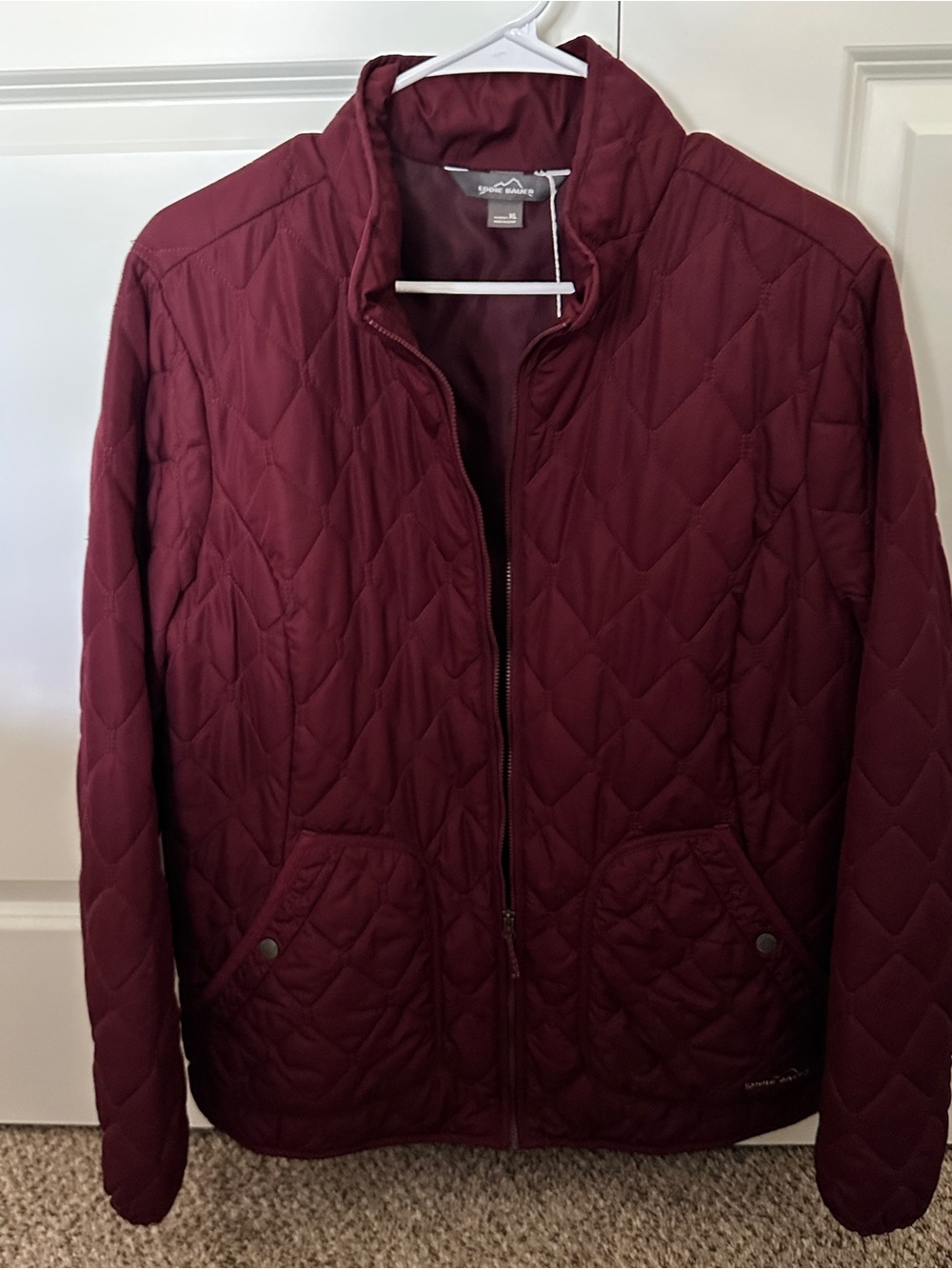 Eddie Bauer Quilted Maroon Men's Puffer Jacket